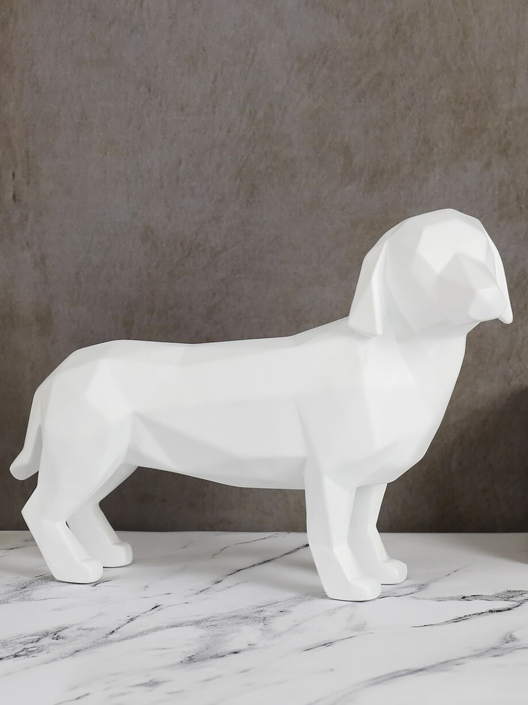 

India Circus by Krsnaa Mehta White Solid Dachshund Figurine Showpiece