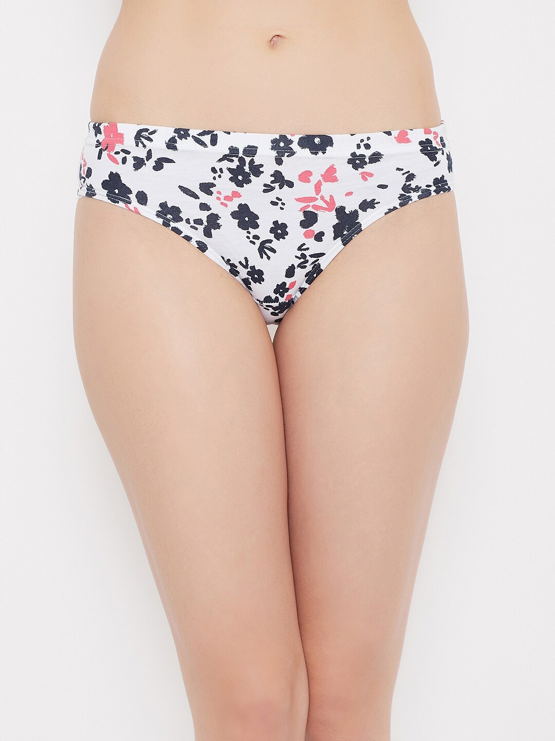 

Clovia Women White & Black Printed Cotton Basic Briefs PN2855N183XL