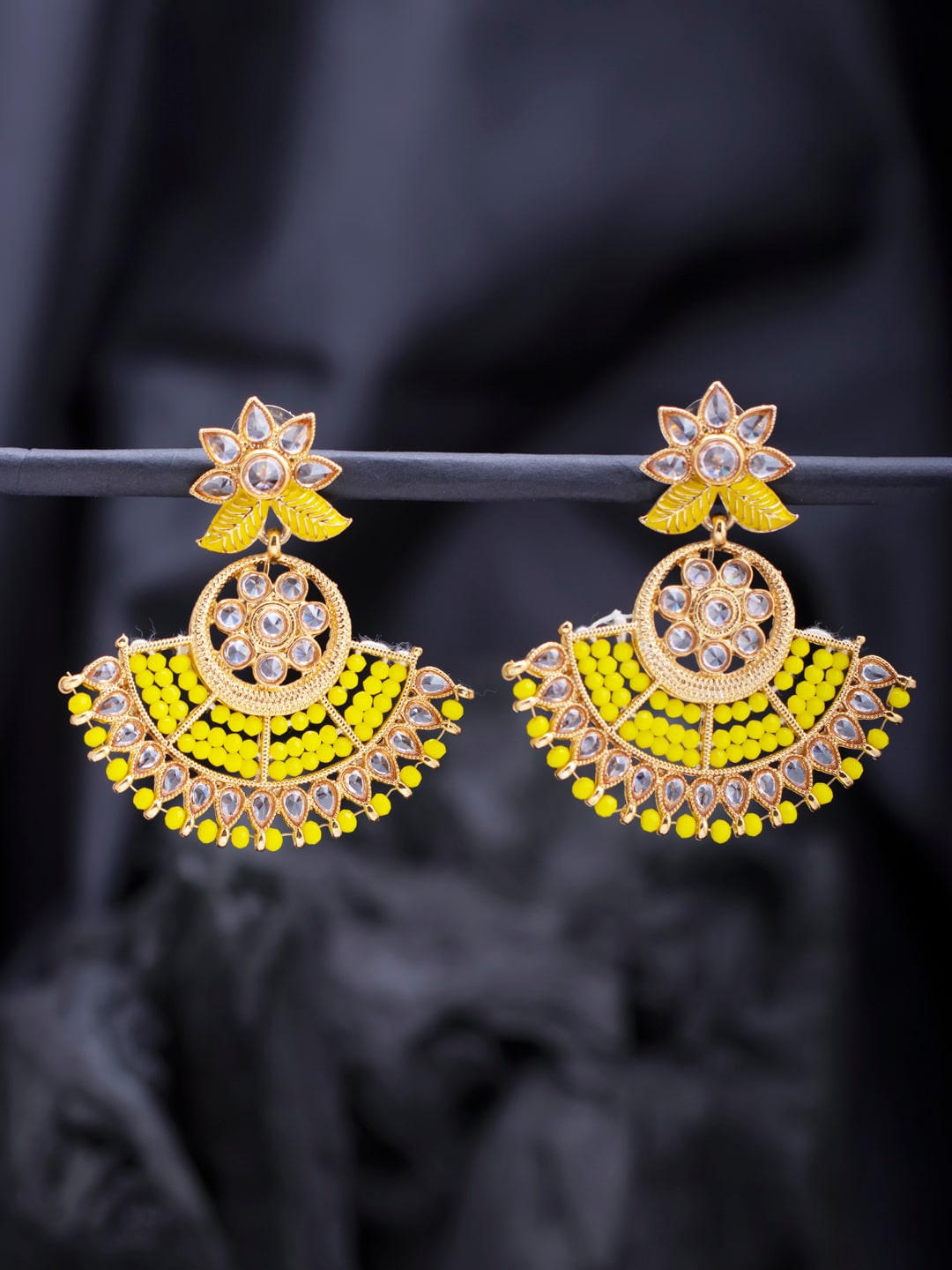 

Sukkhi Yellow Contemporary Chandbalis