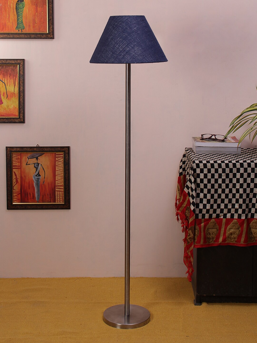 

Devansh Blue & Silver-Toned Solid Jute Conical Designer Steel Club Lamp