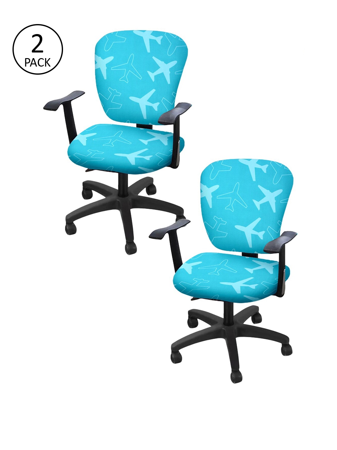 

Cortina Set of 2 Blue Printed Chair Covers