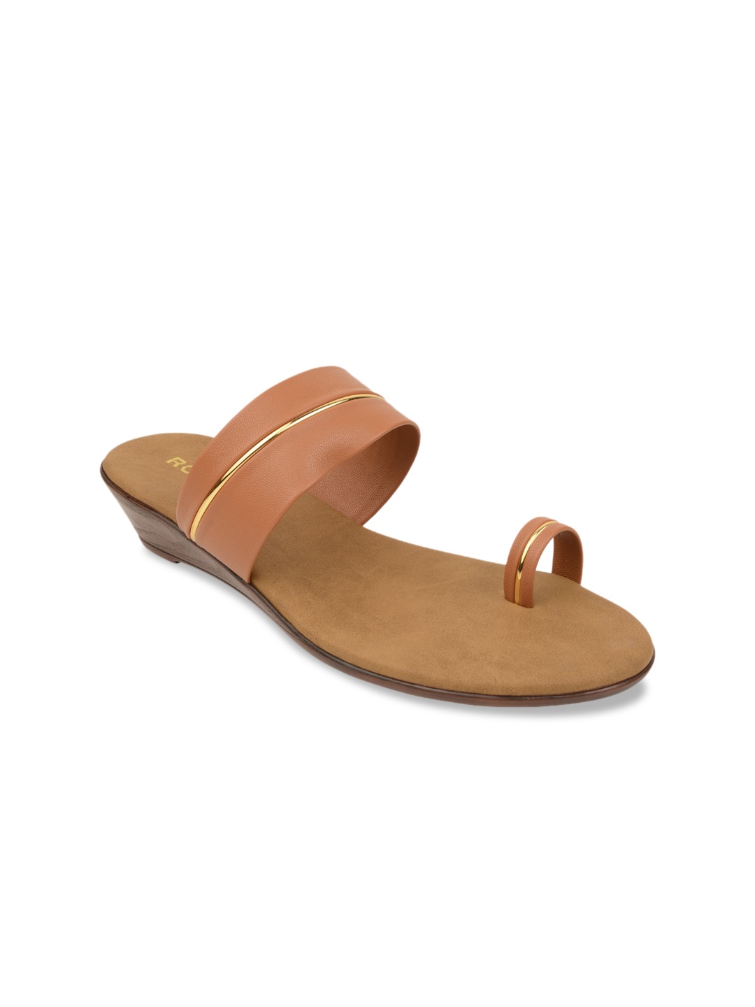 

Rocia Women Tan & Gold-Toned Embellished Sandals