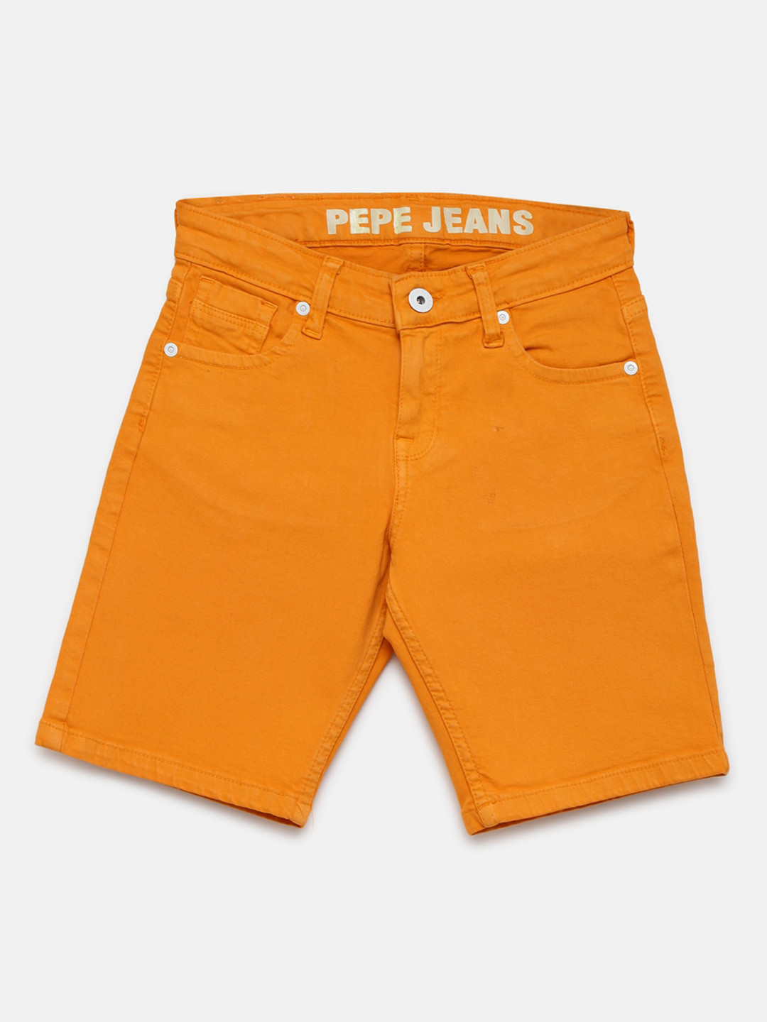 

Pepe Jeans Boys Orange Solid Slim Fit Shorts