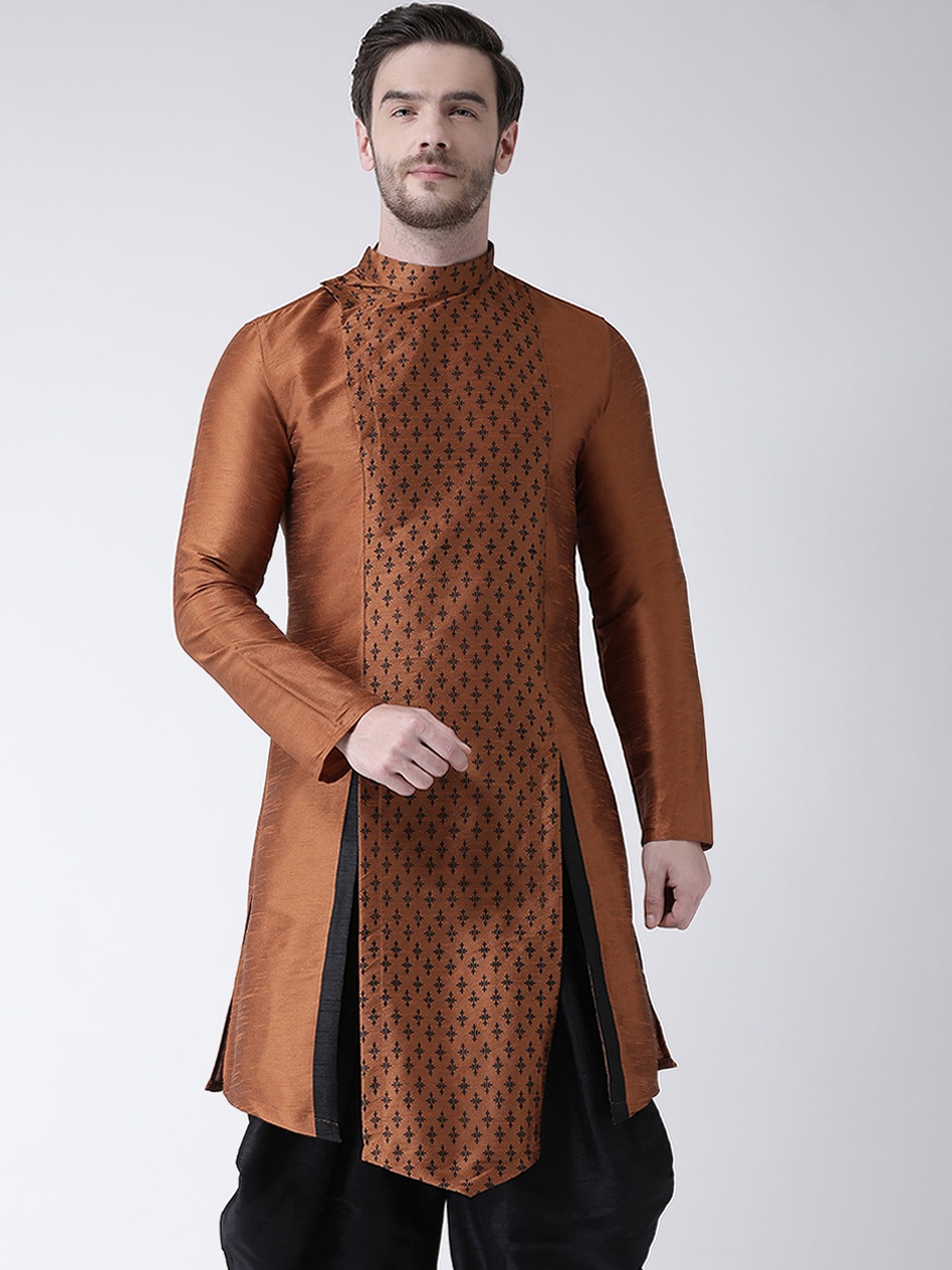 

DEYANN Men Copper-Toned Printed Kurta