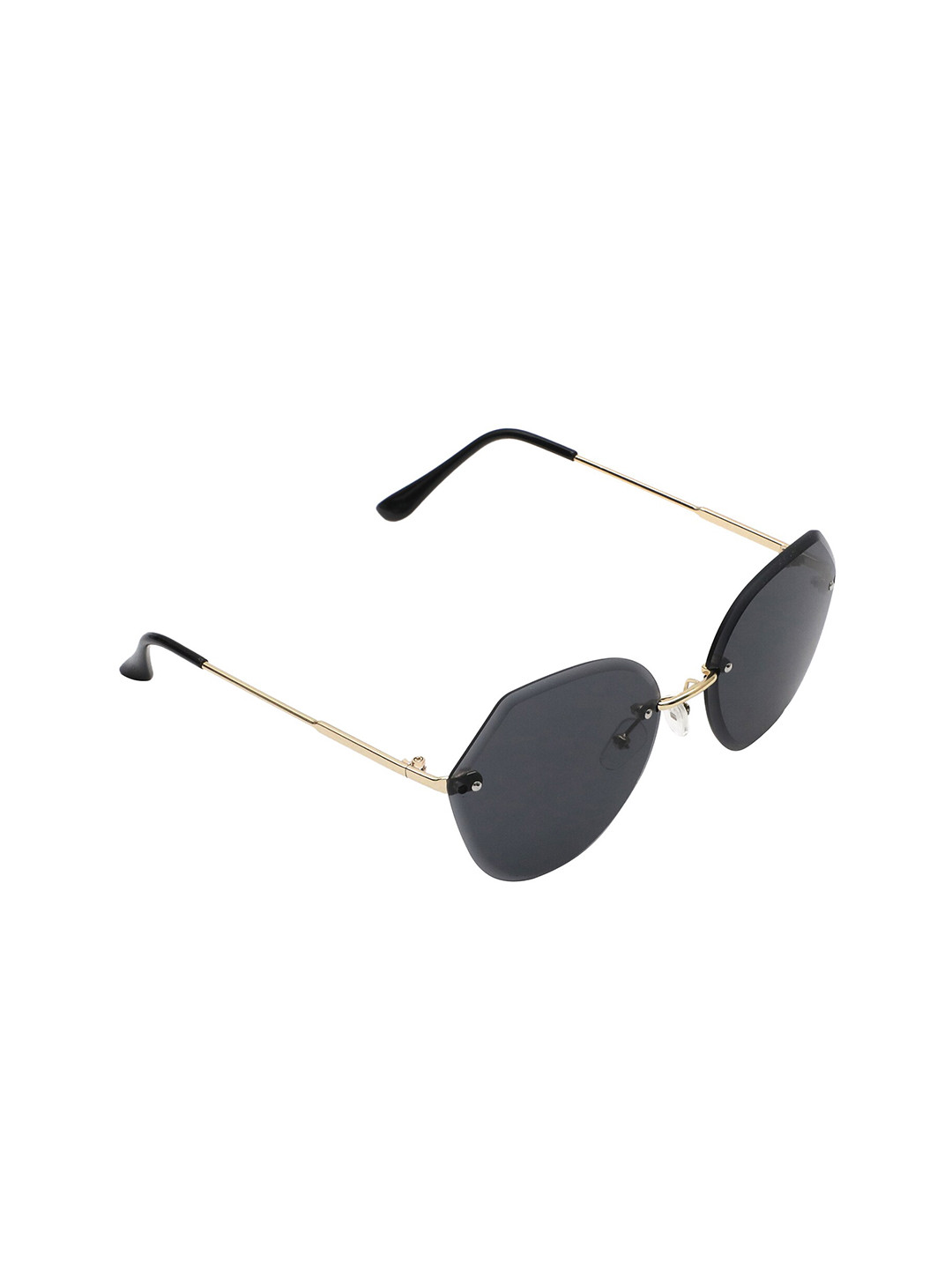 

Floyd Women Black Oval UV Protection Rim Less Sunglass
