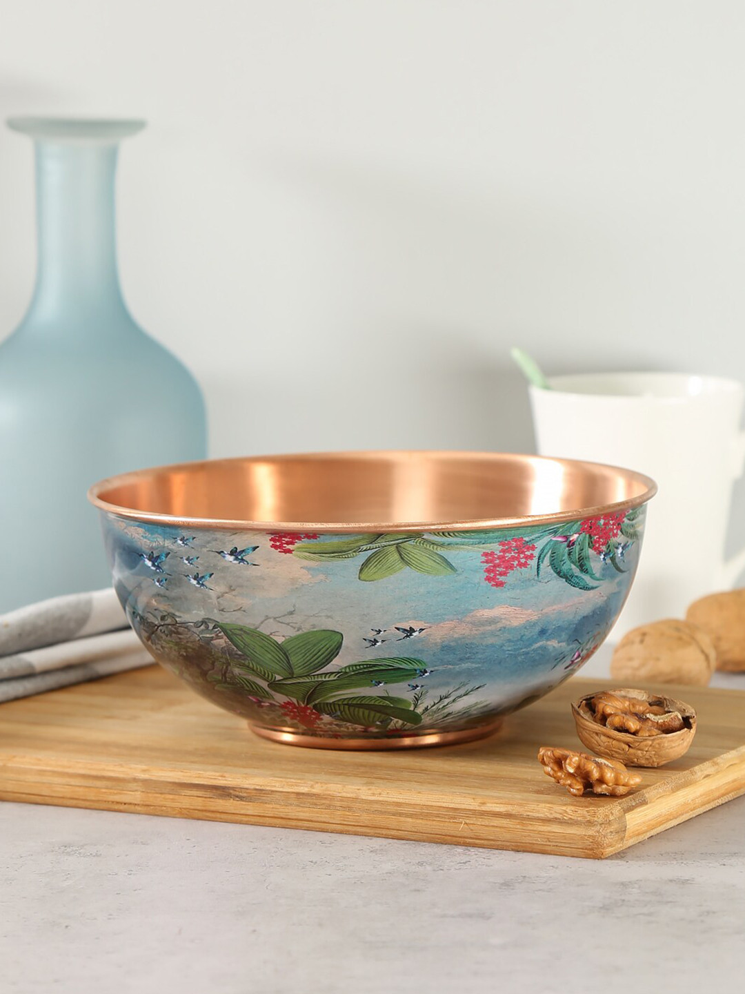 

India Circus by Krsnaa Mehta Unisex Green Tropical View Copper Bowl