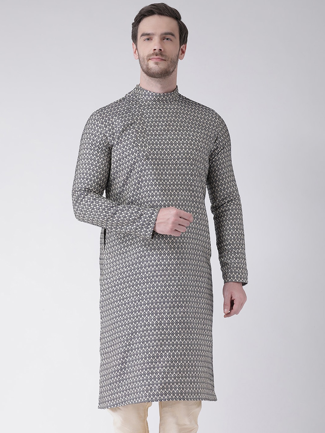 

DEYANN Men Navy Blue Kurta
