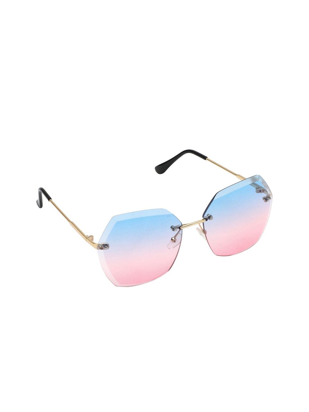 

Floyd Women Blue Lens & Gold-Toned Rectangle Sunglasses with UV Protected Lens RL2