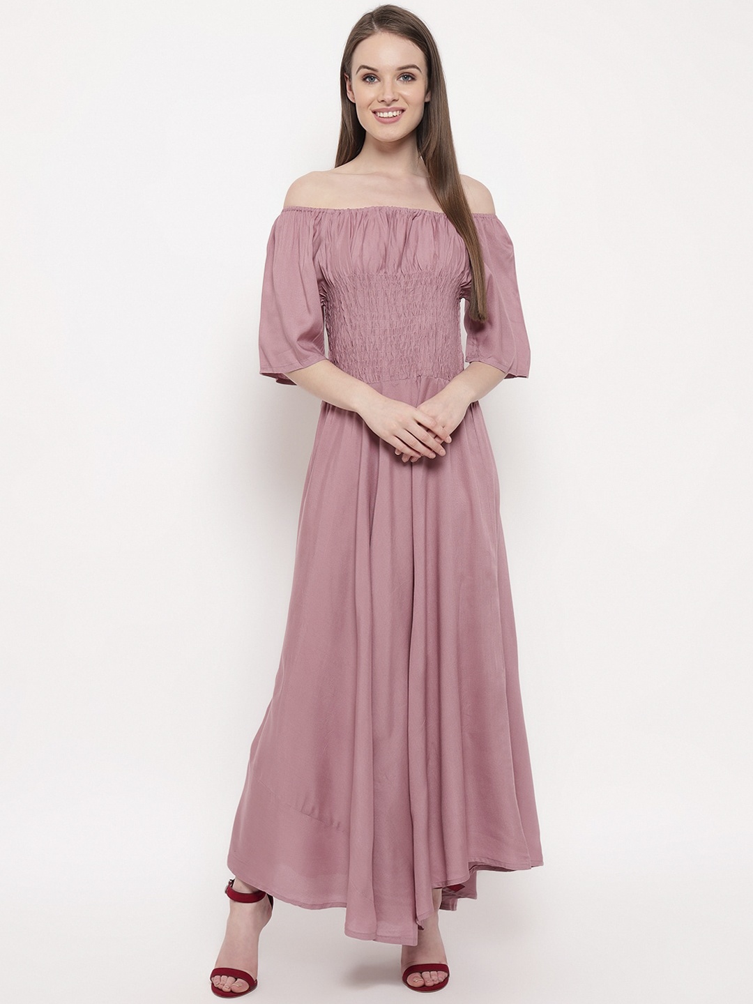 

Aawari Purple Off-Shoulder Maxi Dress