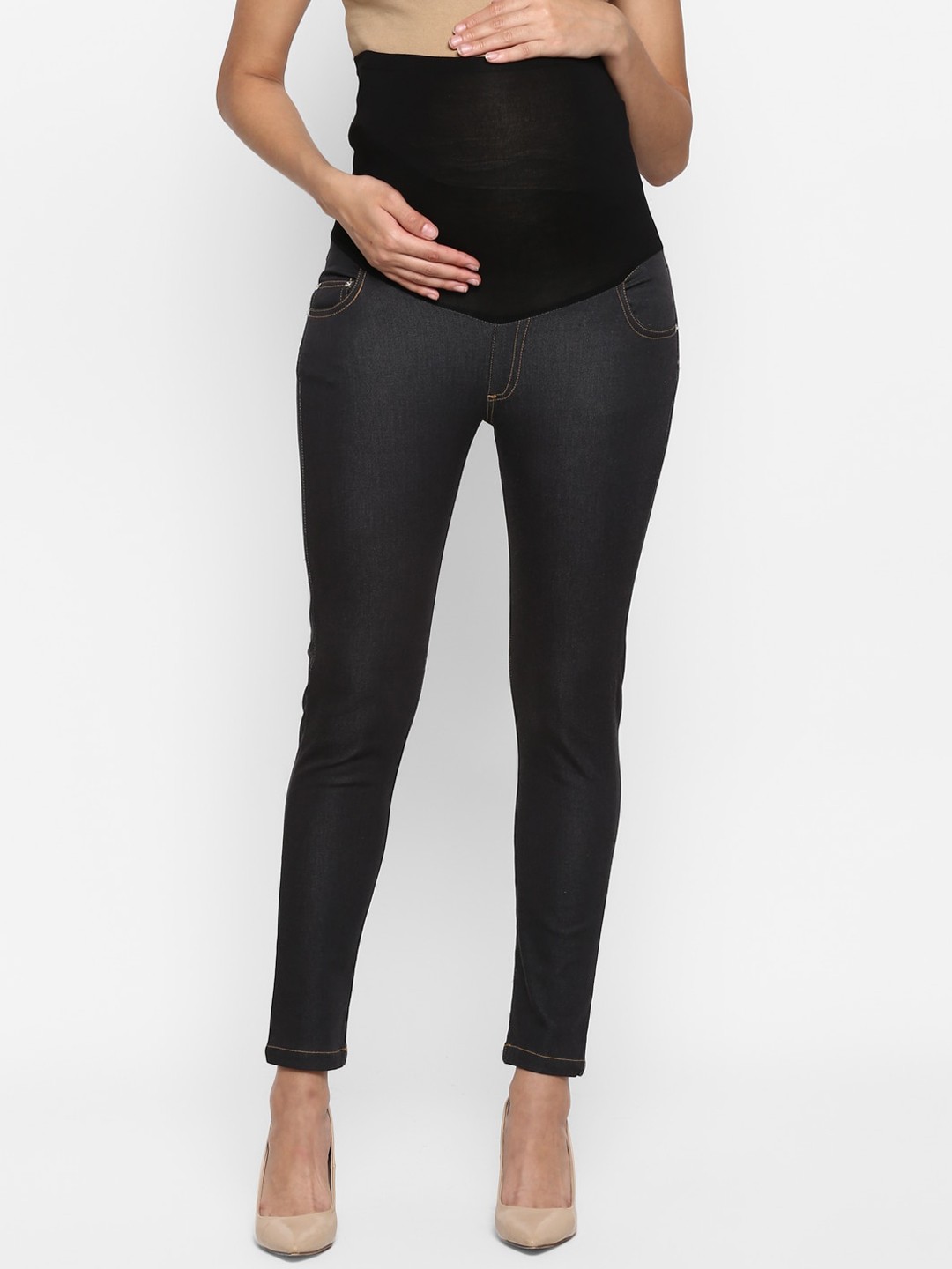 

Momsoon Maternity Women Black Stretchable Maternity Jeans
