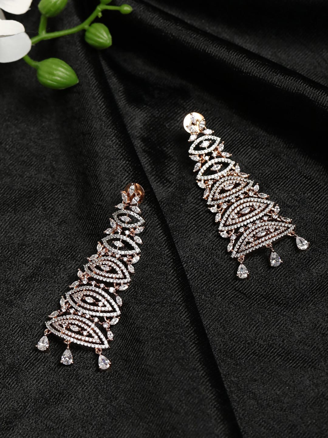 

Priyaasi Rose Gold Contemporary Drop Earrings
