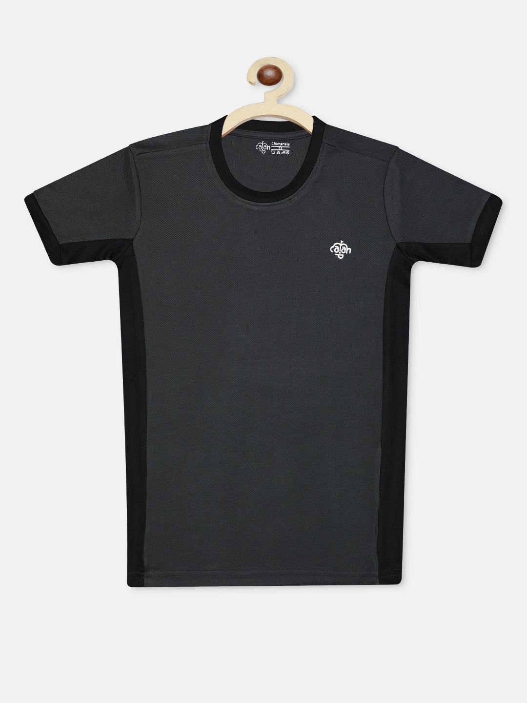 

CHIMPRALA Boys Grey Solid Round Neck T-shirt