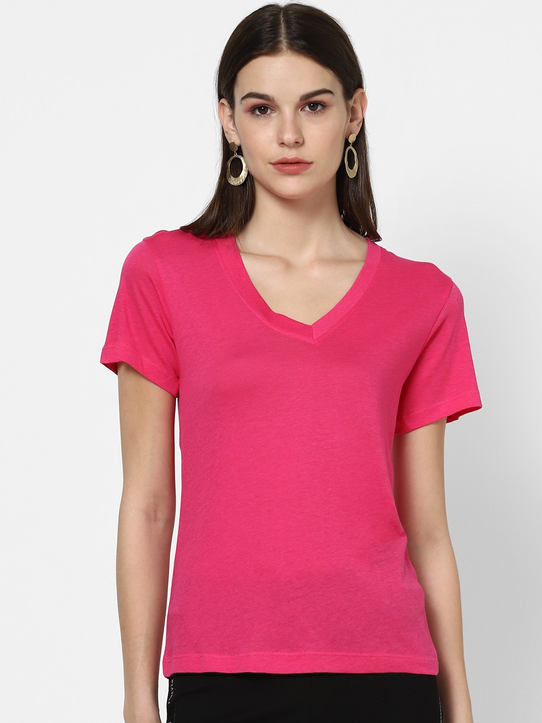 FOREVER 21 Pink Solid Regular Top