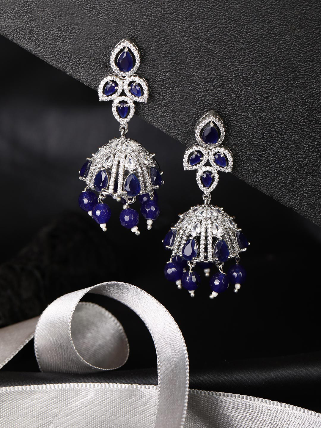 

Priyaasi Blue Contemporary Jhumkas