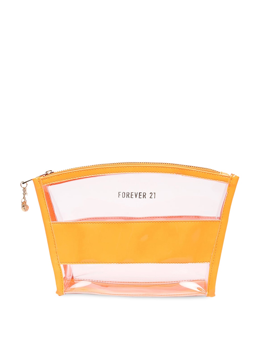 

FOREVER 21 Orange & Transparent Makeup Pouch