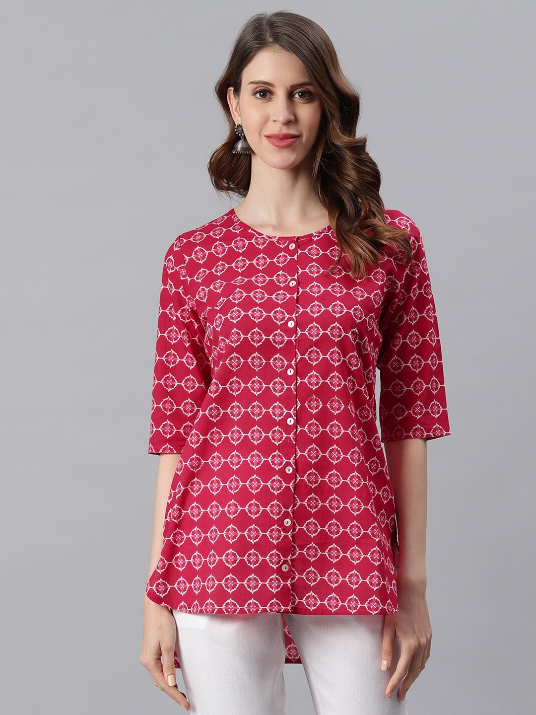 

Janasya Pink Printed Tunic