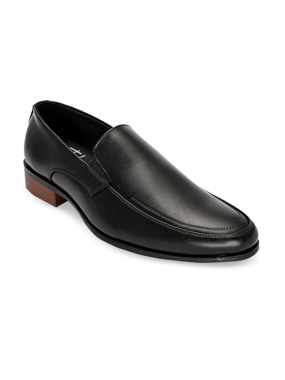 

Hydes N Hues Men Black Solid Synthetic Leather Formal Slip-Ons