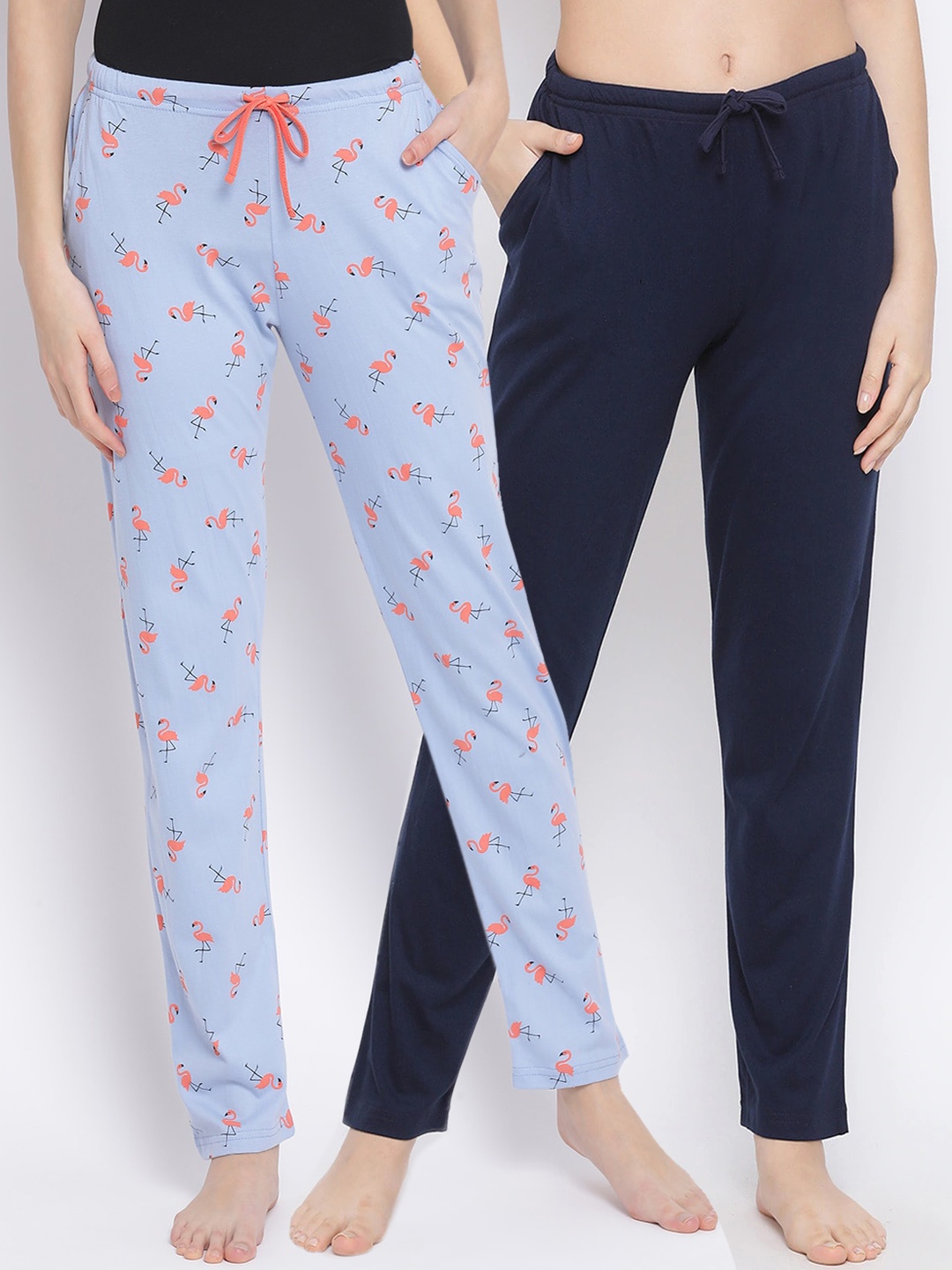 

Kanvin Women Pack of 2 Pure Cotton Lounge Pants, Blue