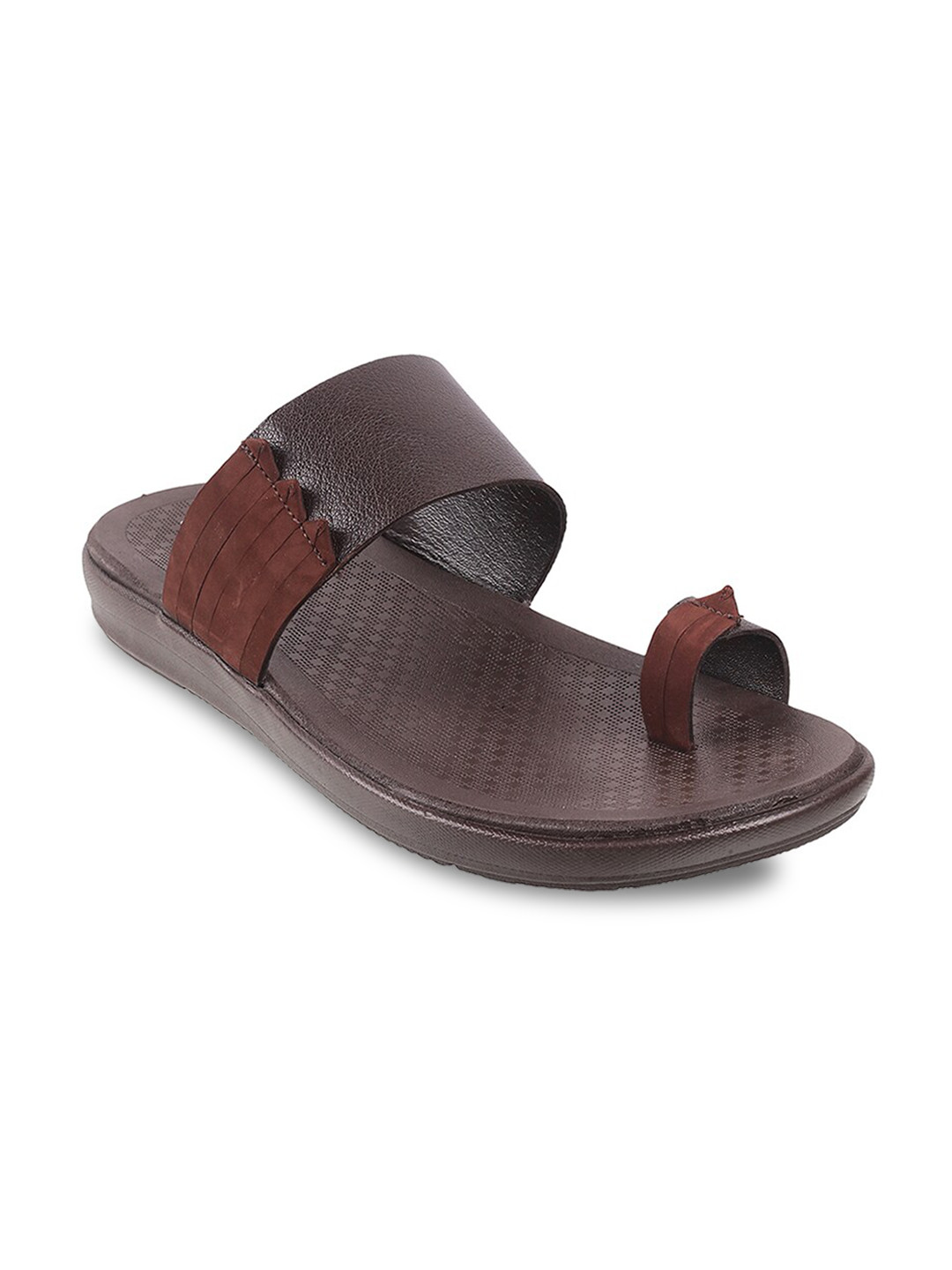 

Metro Men Brown Leather Comfort Sandals
