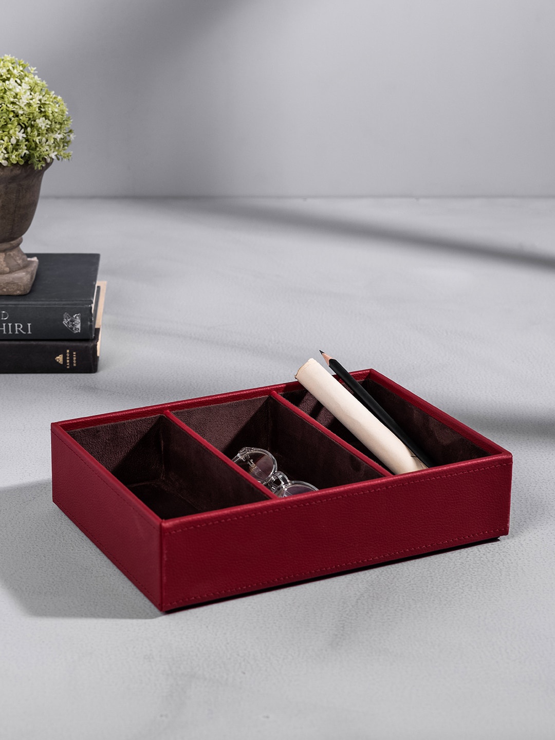 

Pure Home and Living Red Solid Rectangular Jewellery Organiser