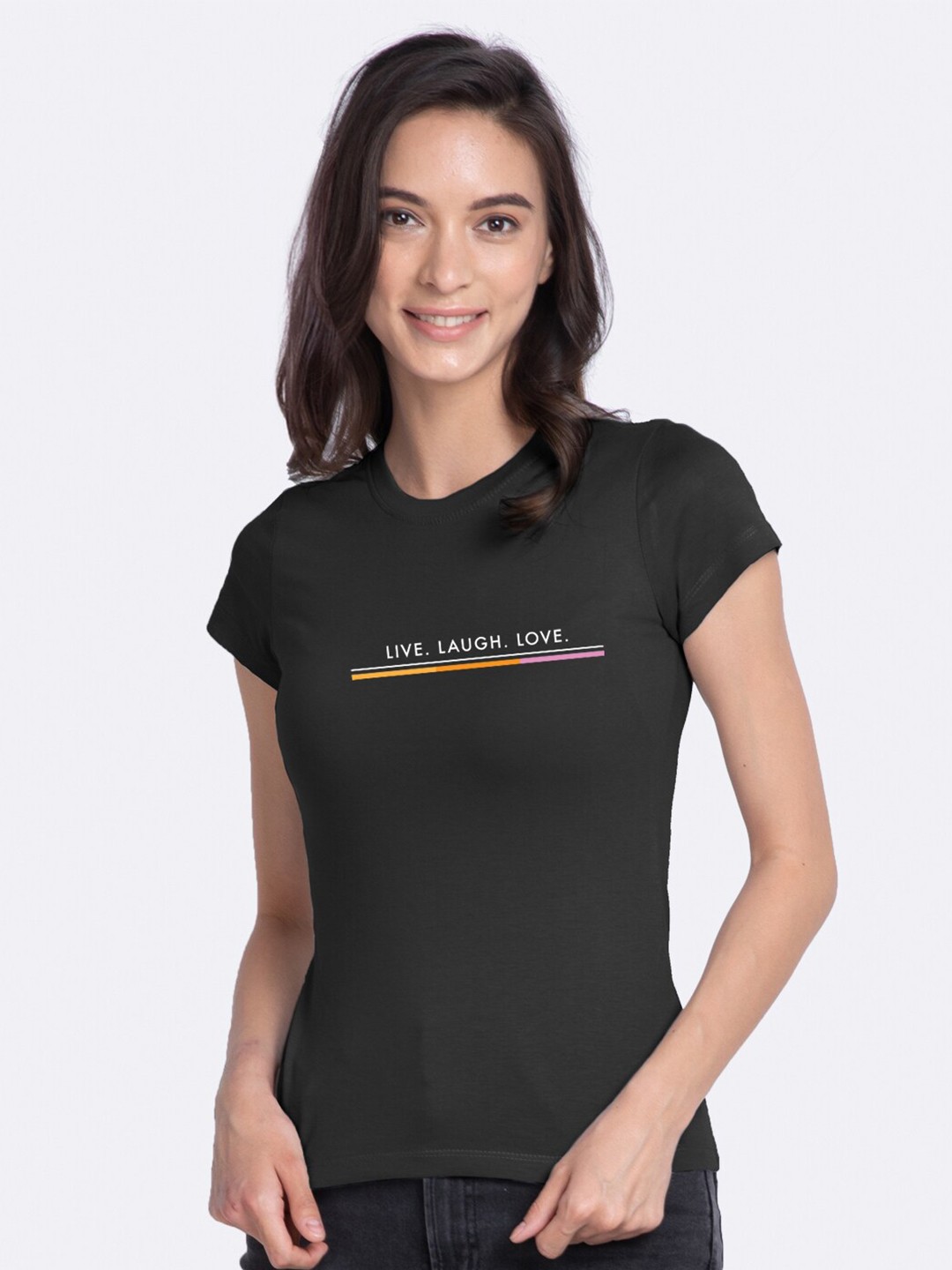 

Bewakoof Women Black & White Typography Printed T-shirt