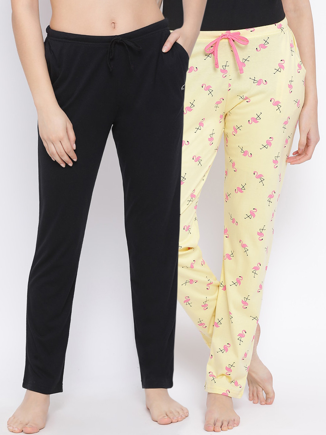 

Kanvin Women Pack Of 2 Cotton Lounge Pants, Yellow