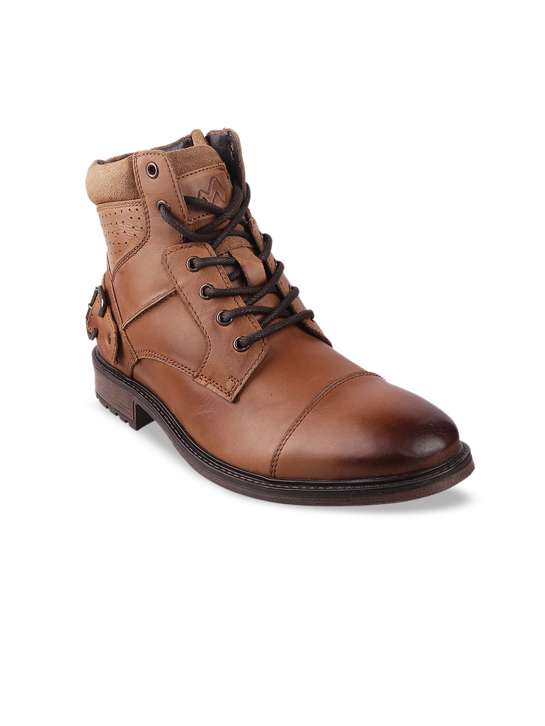 

Metro Men Tan Leather Flat Boots
