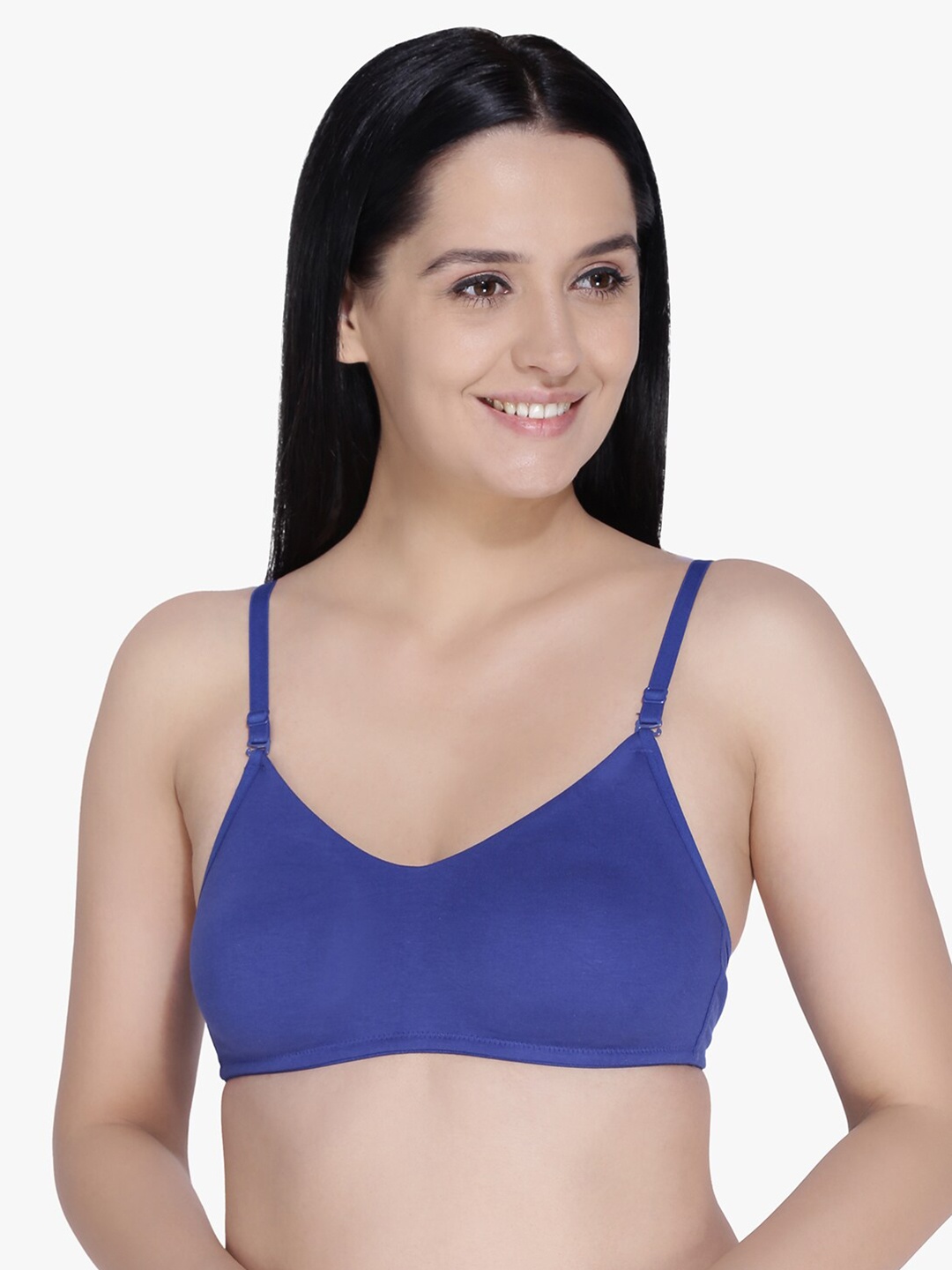 

Anoma Blue Solid Non-Wired Non Padded Everyday Bra ANM05