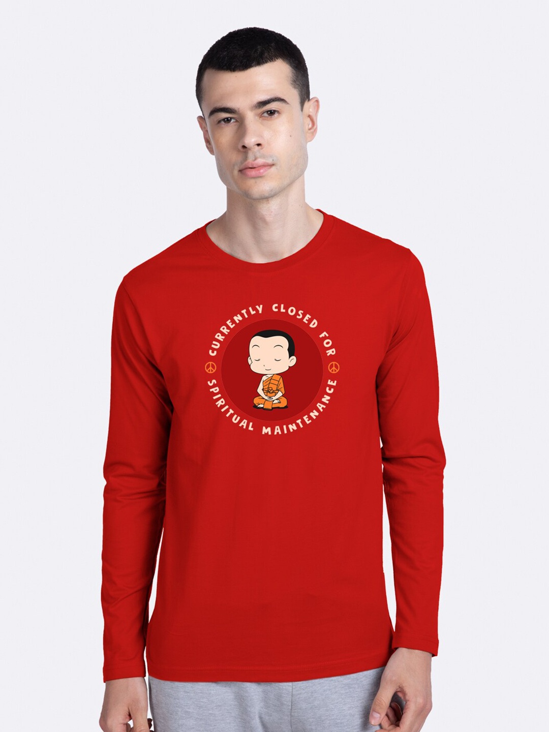 

Bewakoof Men Red Printed Round Neck T-shirt