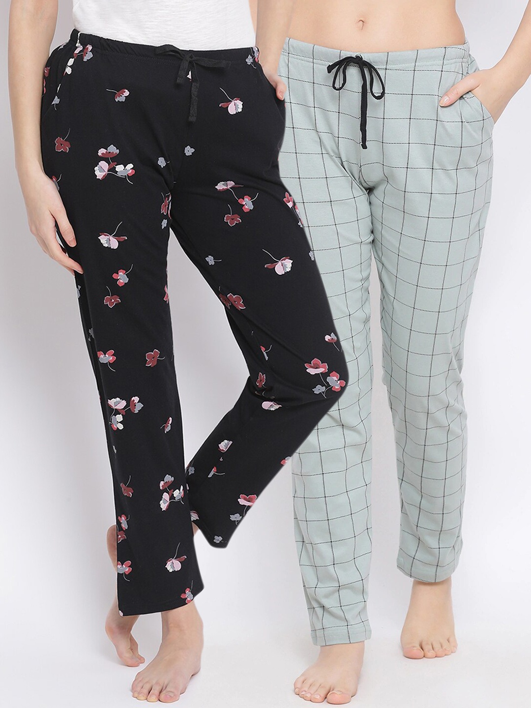 

Kanvin Women Pack of 2 Pure Cotton Lounge Pants, Black
