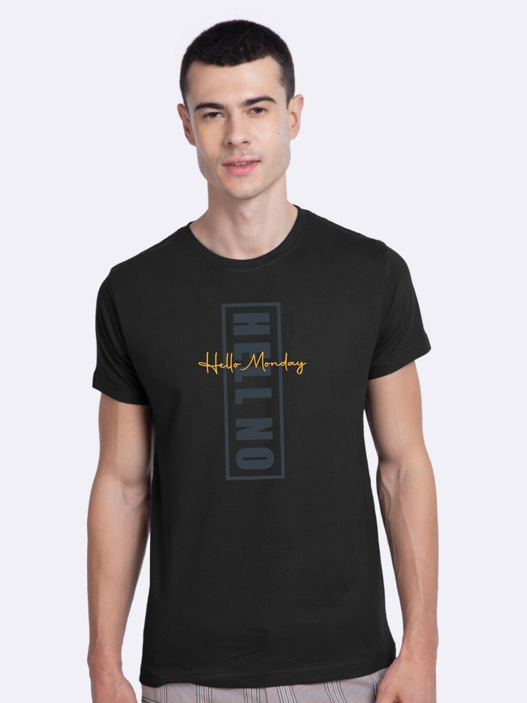 

Bewakoof Men Black Printed Round Neck T-shirt