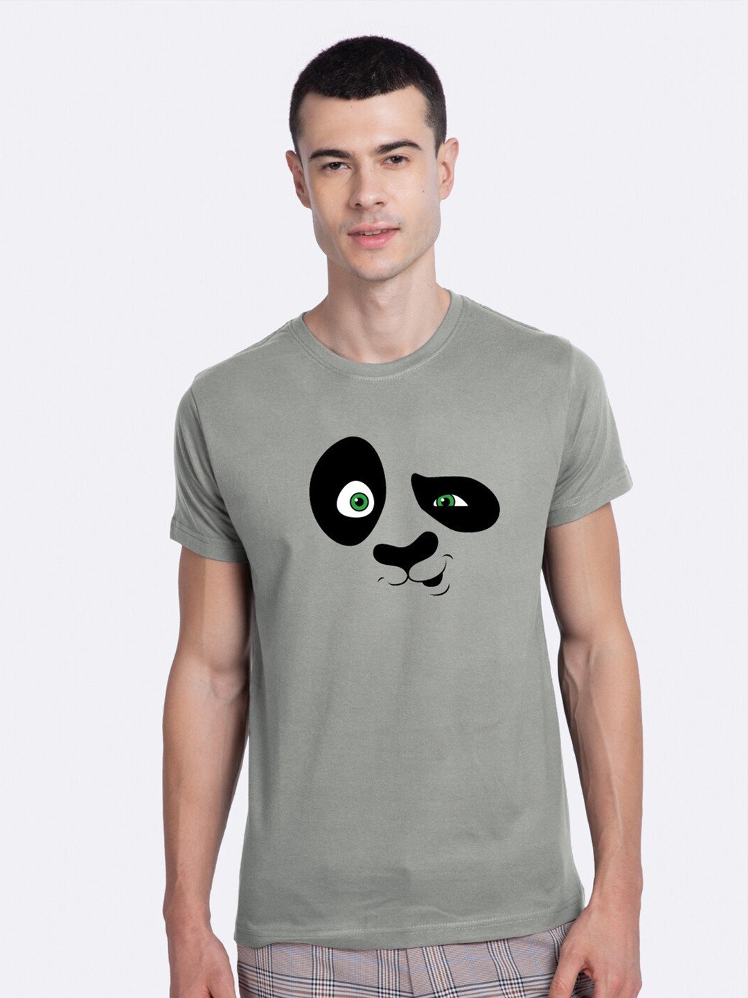 

Bewakoof Men Grey Printed Round Neck T-shirt