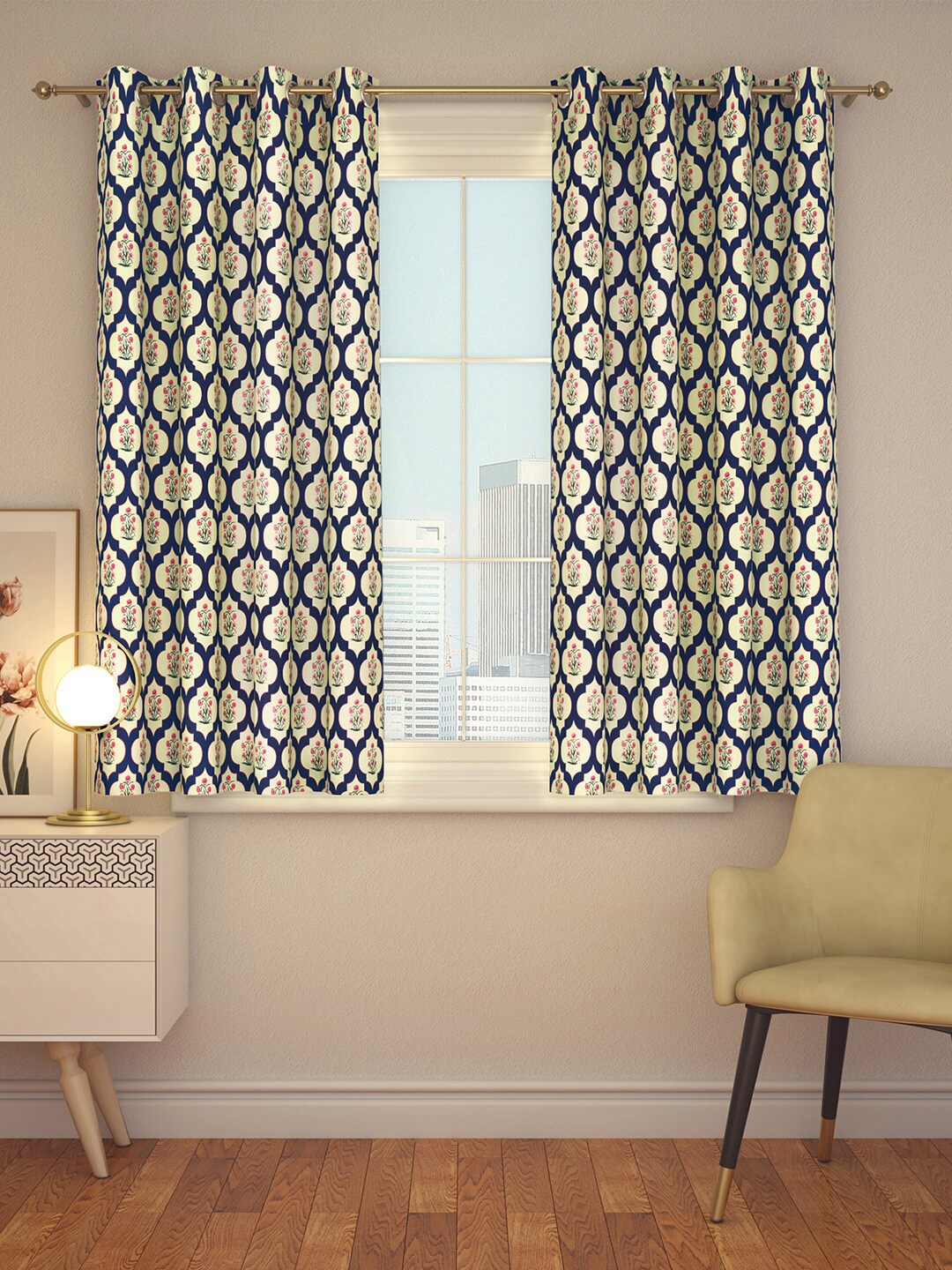 

India Circus by Krsnaa Mehta Blue Single Window Curtain