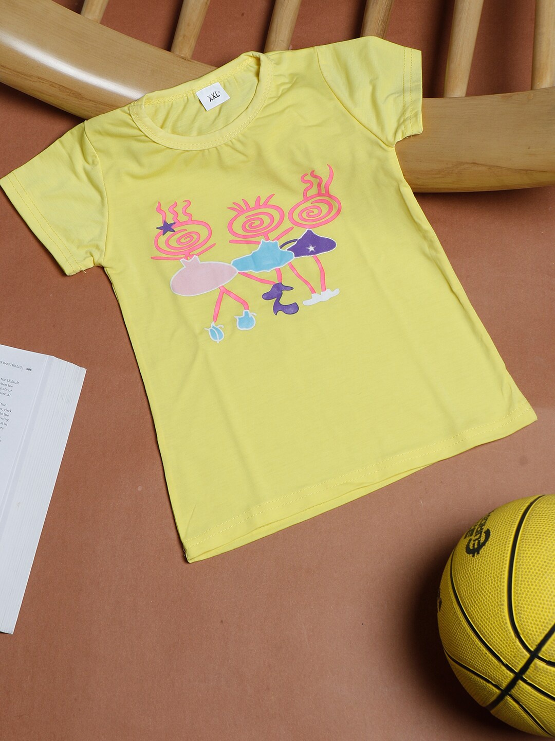 

PASSION PETALS Girls Yellow & Orange Printed T-shirt