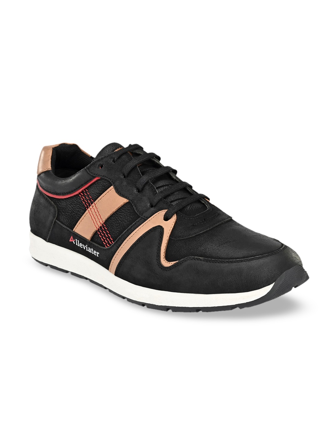 

Alleviater Men Black & Beige Colourblocked Sneakers
