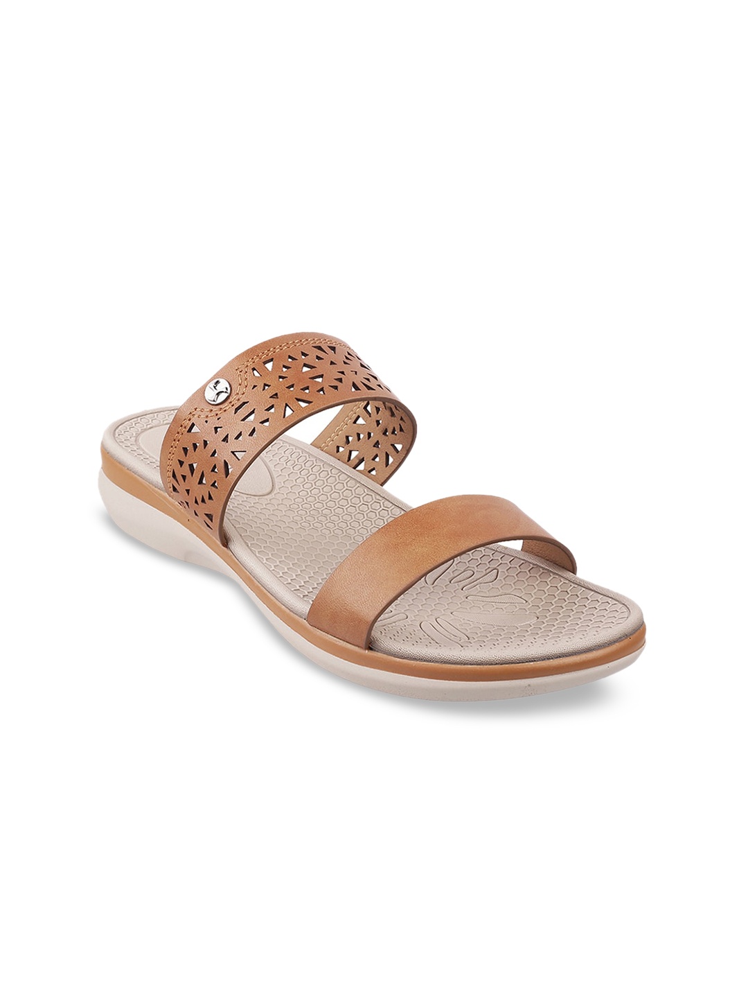 

Mochi Women Tan Textured Sandals