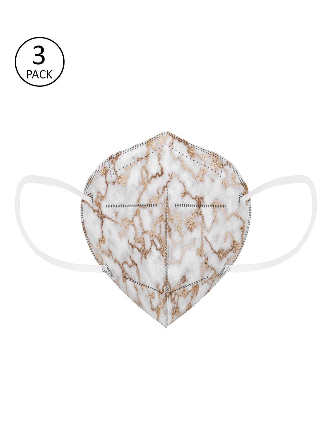 

Status Unisex Pack of 3 Printed 4-Ply Reusable Anti Pollution N95 Mask, White