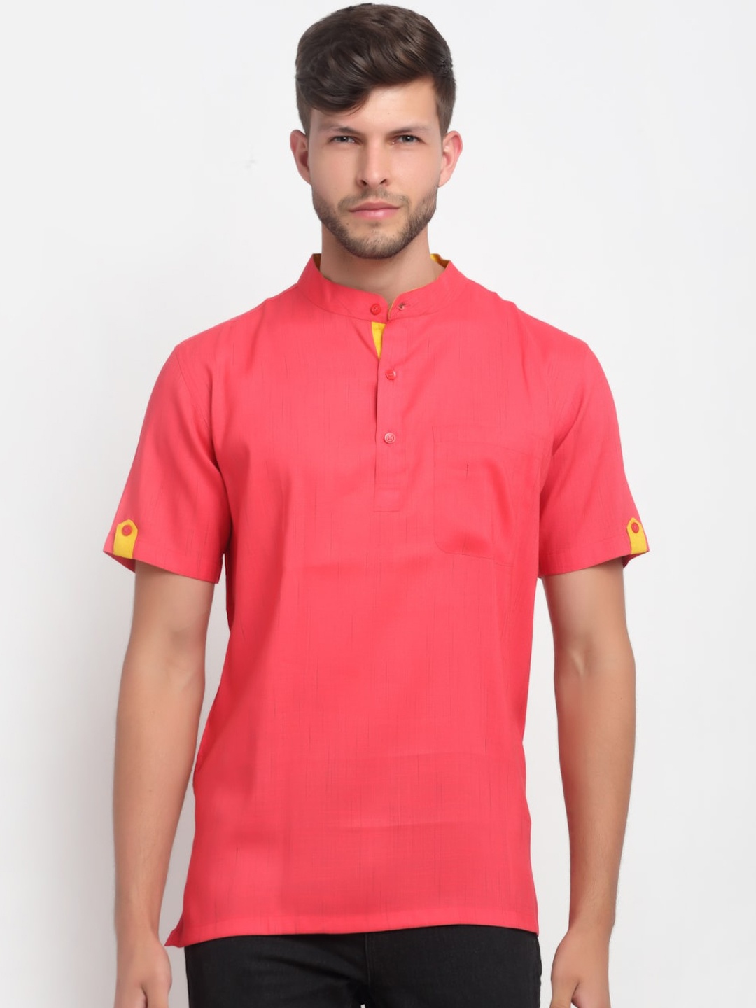 

NEUDIS Men Pink Solid Kurta