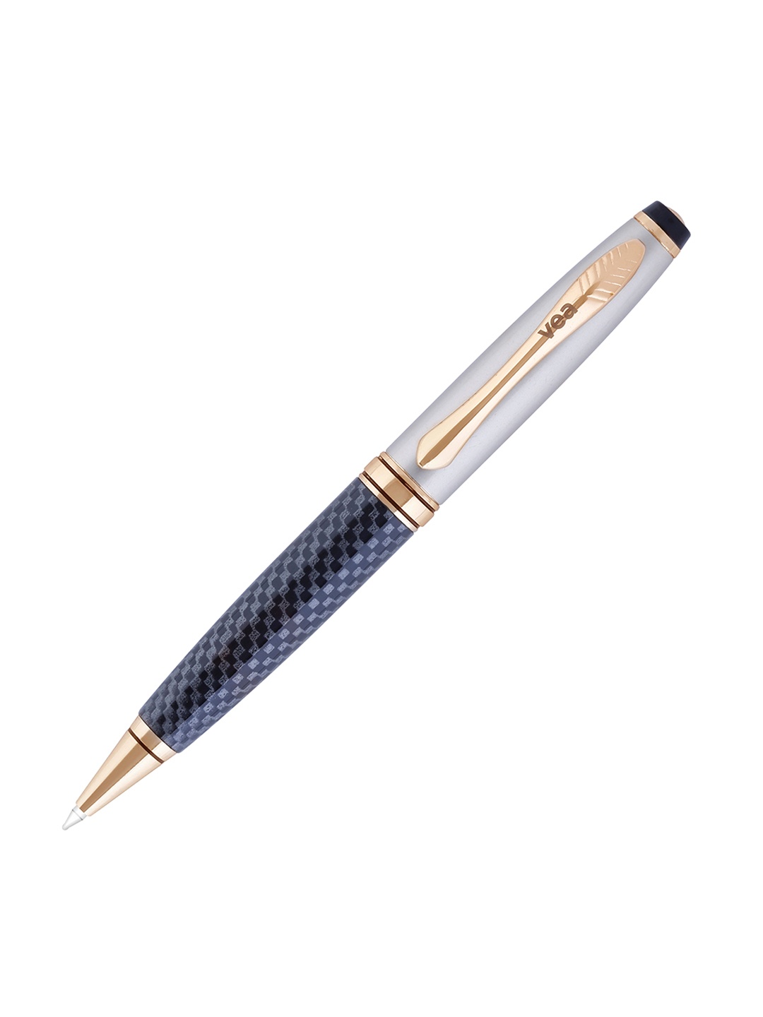 

VEA Silver-Toned & Navy Blue Fiber Design Dolphin Ball Pen
