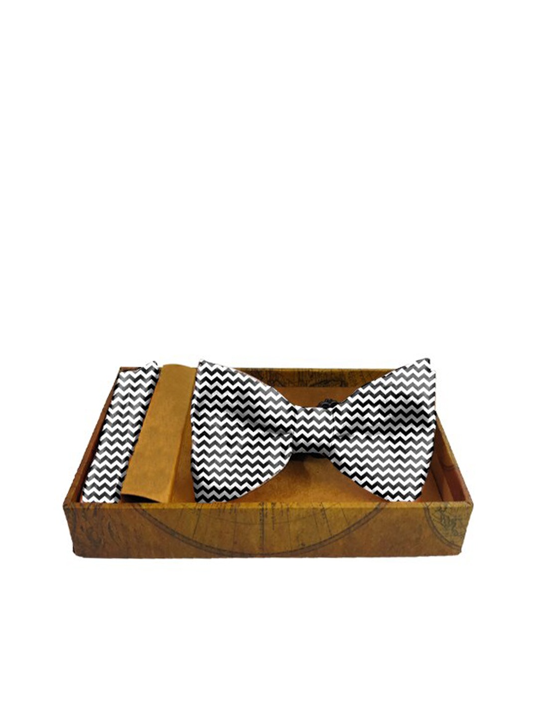 

Blacksmith Men Black & White Zig-Zag Printed Satin Accessory Gift Set