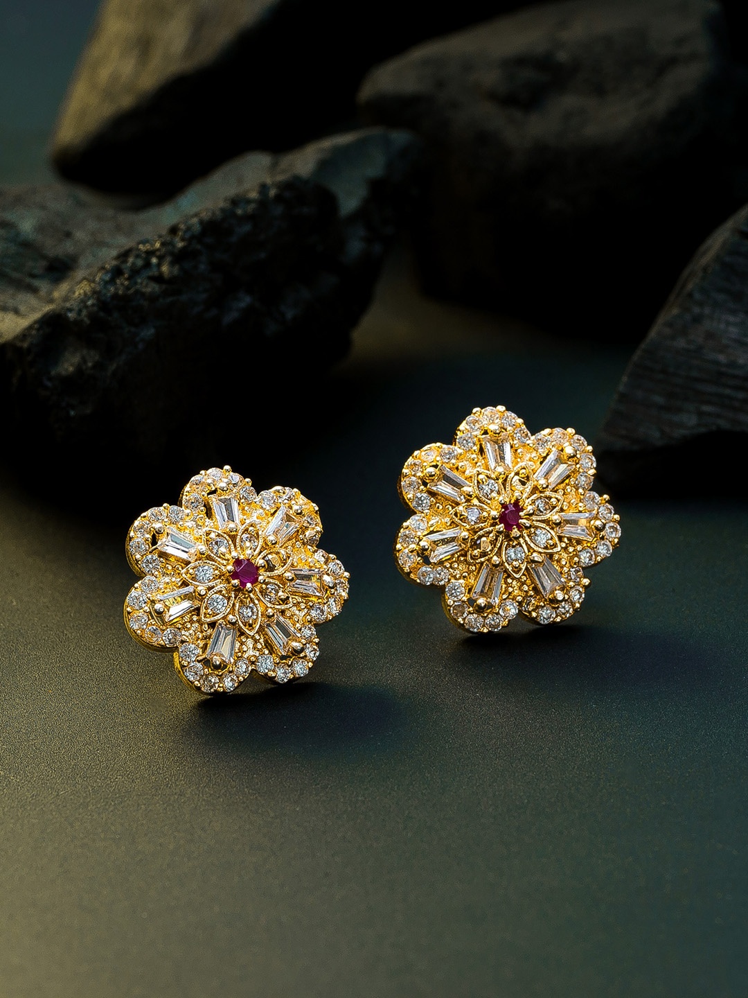 

aadita Gold-Plated Handcrafted Contemporary Studs