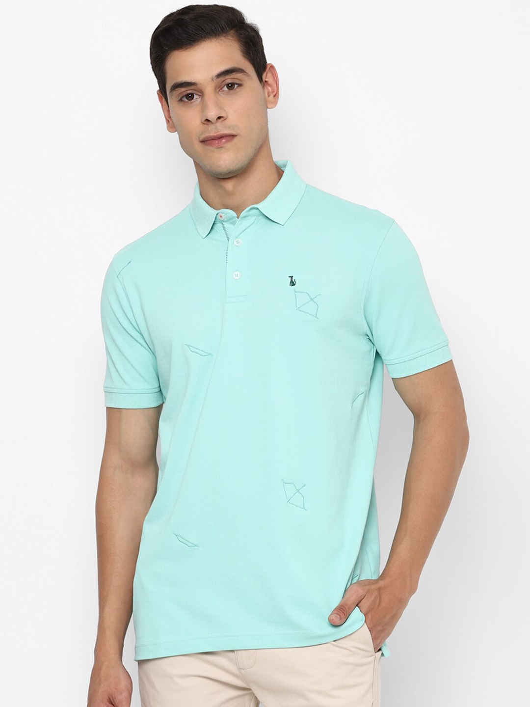 

SIMON CARTER LONDON Men Blue Printed Polo Collar T-shirt