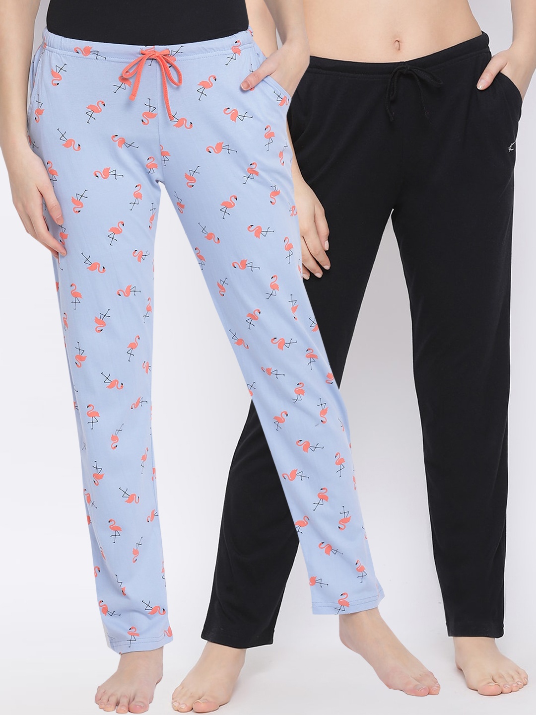 

Kanvin Women Pack of 2 Cotton Lounge Pants, Blue