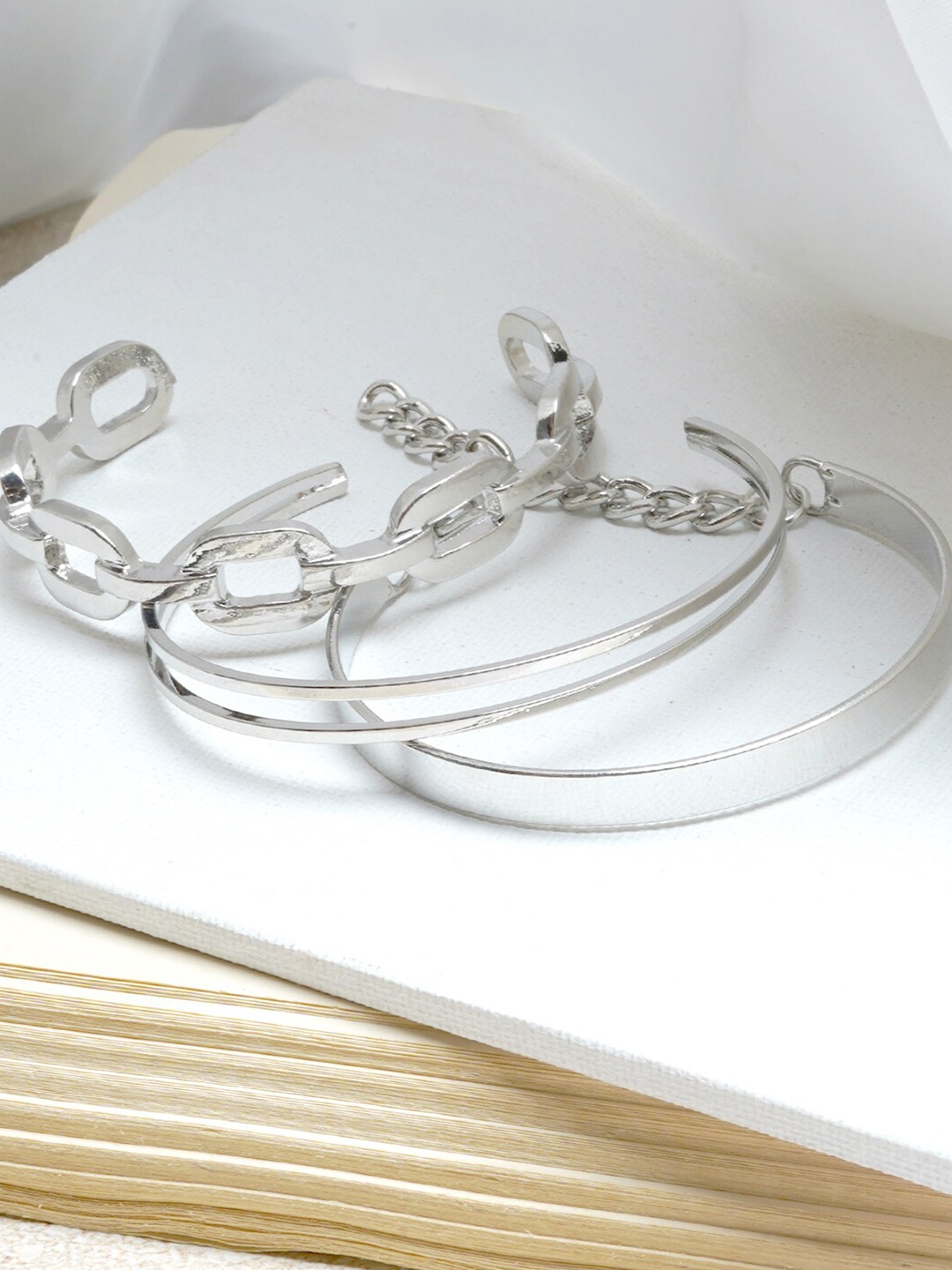 

JOKER & WITCH Set of 3 Silver-Plated Cuff Bracelet