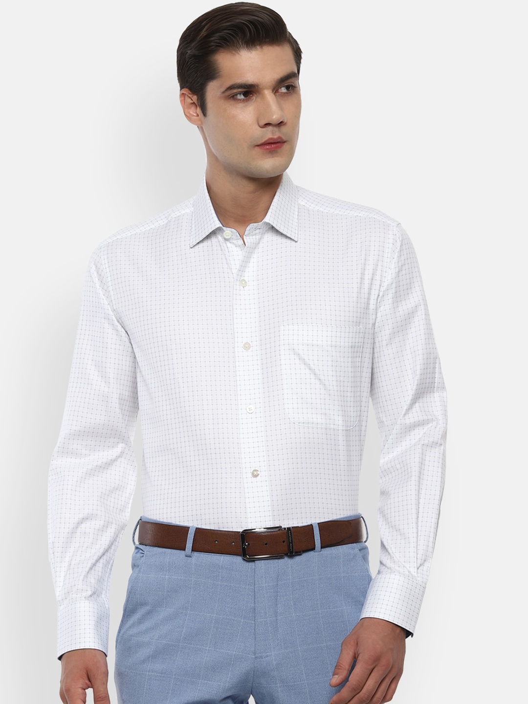 

Luxure by Louis Philippe Men White Regular Fit Printed Casual Shirt