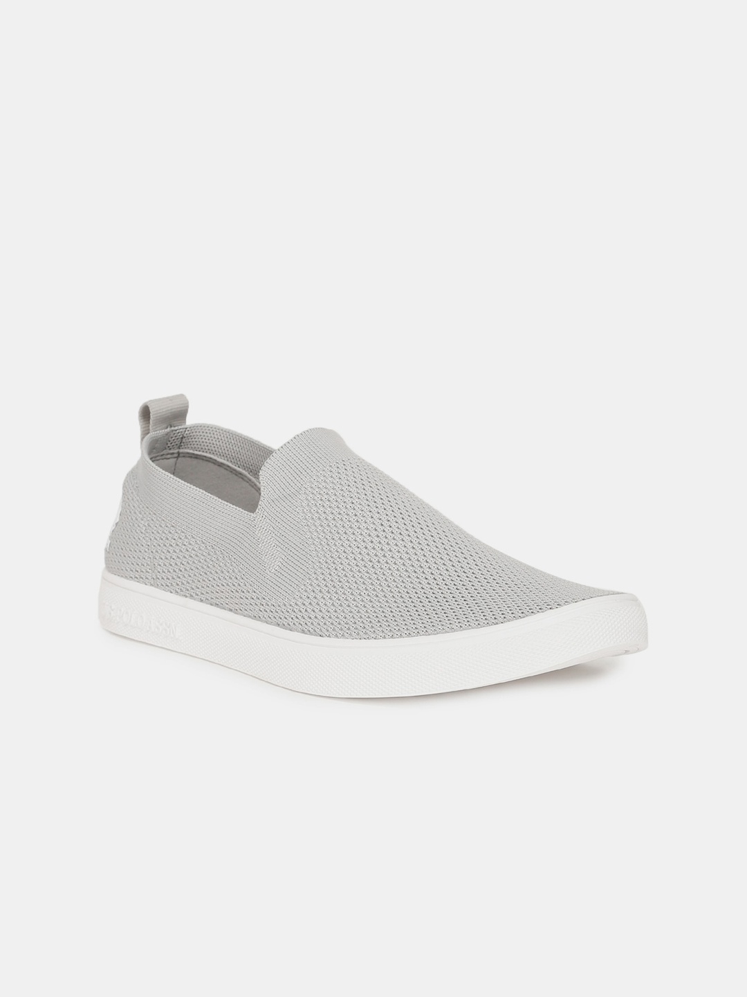 

U S Polo Assn Men Grey Woven Design Slip-On Sneakers