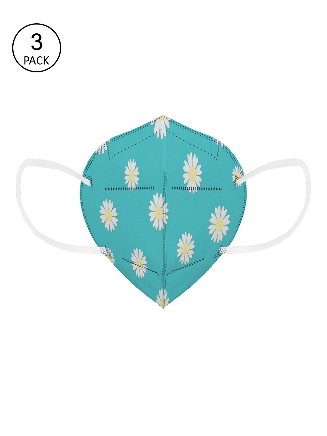 

Status Unisex Pack of 3 Printed 4-Ply Reusable Anti Pollution N95 Mask, Green