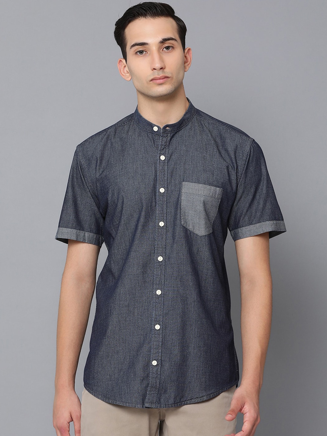 

LINDBERGH Men Blue Regular Fit Solid Casual Shirt
