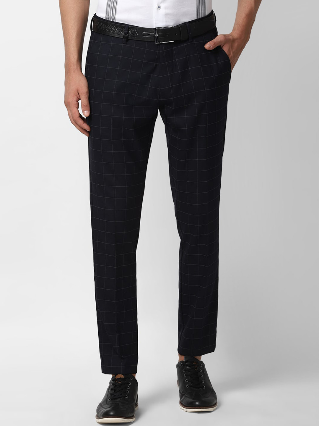 

Louis Philippe Sport Men Black Slim Fit Checked Regular Trousers