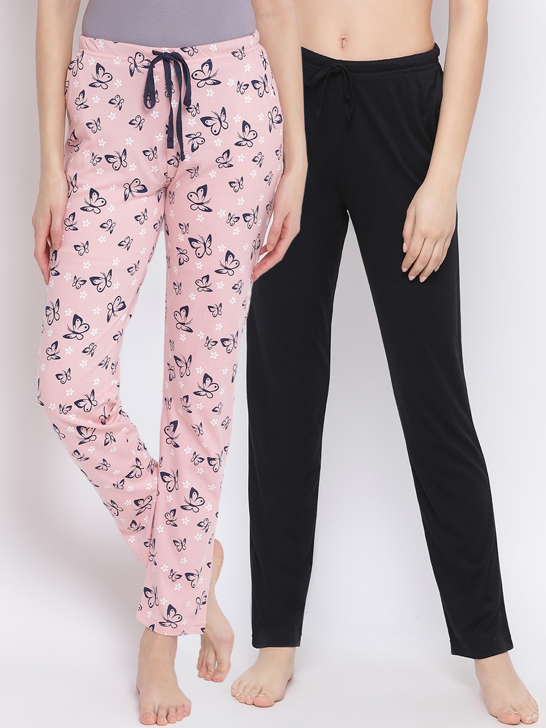 

Kanvin Women Pack of 2 Pure Cotton Lounge Pants, Pink